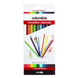 Columbia Formative Pencils F Length Assorted Colours PK10_2